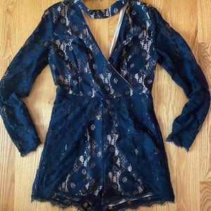 Black lace romper